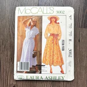 UNCUT Vintage 1980s McCalls 3002 Sewing Pattern Sz Sm Laura Ashley Top Skirt Set
